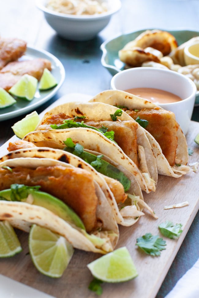 Asian Fish Tacos with Pork Dumplings from thelittlekitchen.net Asian Fish Tacos with Pork Dumplings from thelittlekitchen.net