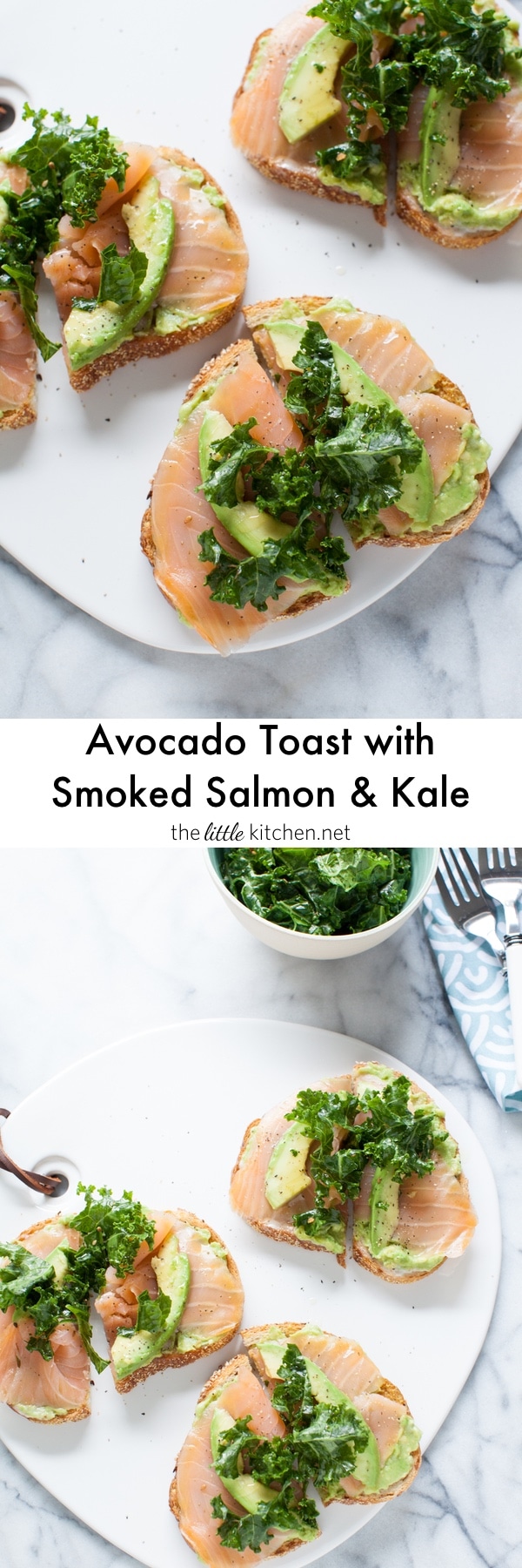 This toast is so simple yet amazing...because of the addition of smoked salmon! Avocado Toast with Smoked Salmon and Kale from thelittlekitchen.net This toast is so simple yet amazing...because of the addition of smoked salmon! Avocado Toast with Smoked Salmon and Kale from thelittlekitchen.net