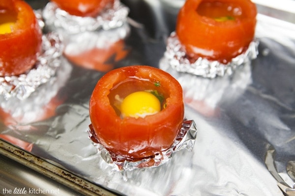 Baked Eggs in Tomatoes from thelittlekitchen.net Baked Eggs in Tomatoes from thelittlekitchen.net