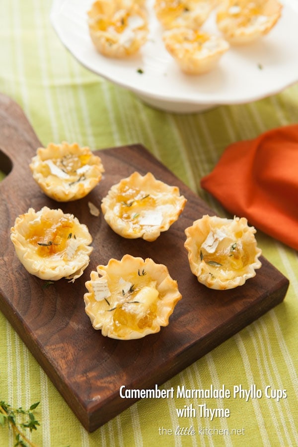 Camembert Marmalade Phyllo Cups with Thyme from thelittlekitchen.net Camembert Marmalade Phyllo Cups with Thyme from thelittlekitchen.net