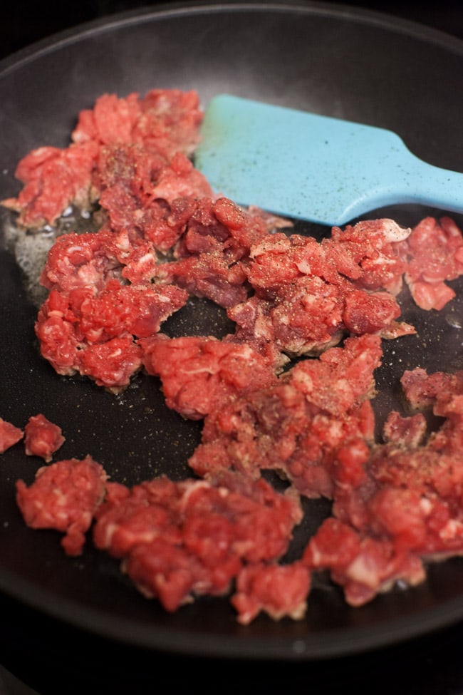 Cooking Beef for Cheese Steak Sandwich from thelittlekitchen.net Cooking Beef for Cheese Steak Sandwich from thelittlekitchen.net