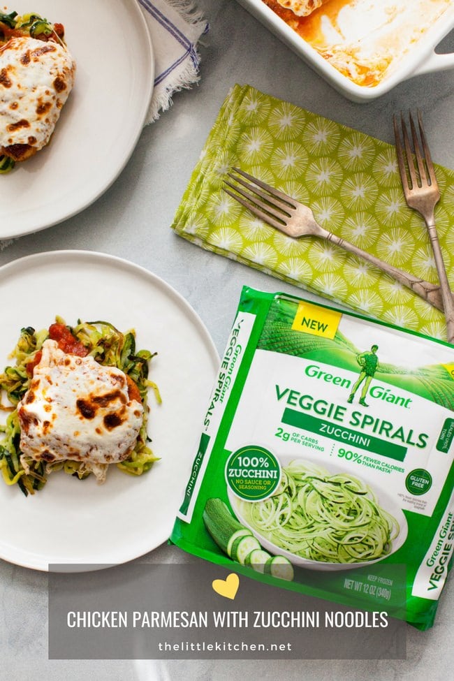 Chicken Parmesan with Zucchini Noodles from thelittlekitchen.net Chicken Parmesan with Zucchini Noodles from thelittlekitchen.net