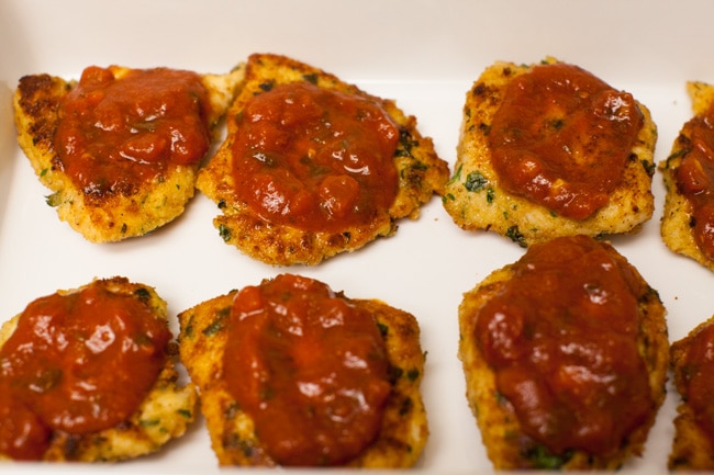 Chicken Parmesan with Zucchini Noodles from thelittlekitchen.net Chicken Parmesan with Zucchini Noodles from thelittlekitchen.net