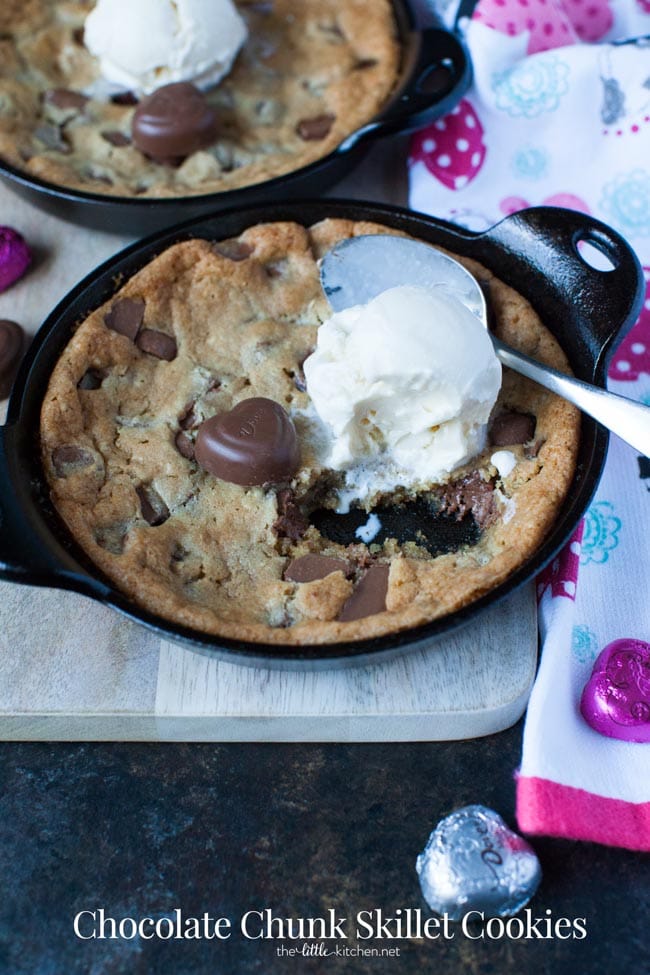 Chocolate Chunk Skillet Cookies from thelittlekitchen.net Chocolate Chunk Skillet Cookies from thelittlekitchen.net