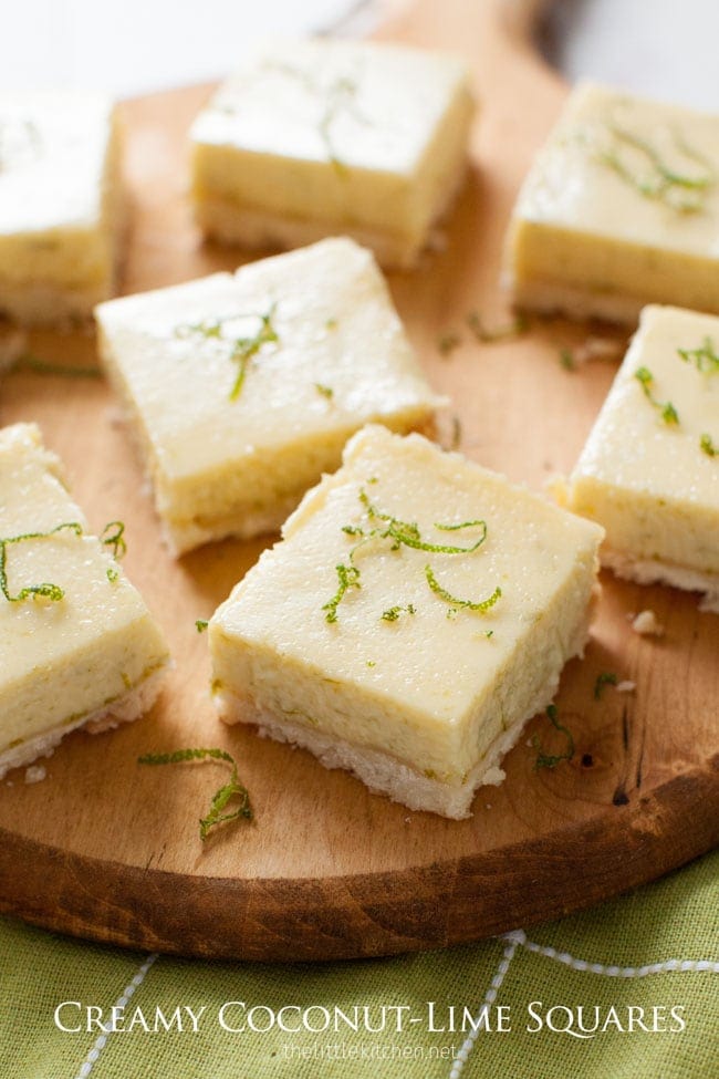 Creamy Coconut Lime Squares from thelittlekitchen.net Creamy Coconut Lime Squares from thelittlekitchen.net