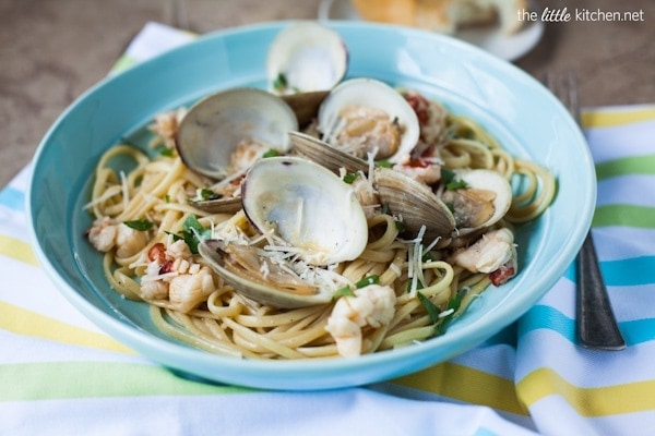 Florida Seafood Pasta in a White Wine Sauce from The Little Kitchen Florida Seafood Pasta in a White Wine Sauce
