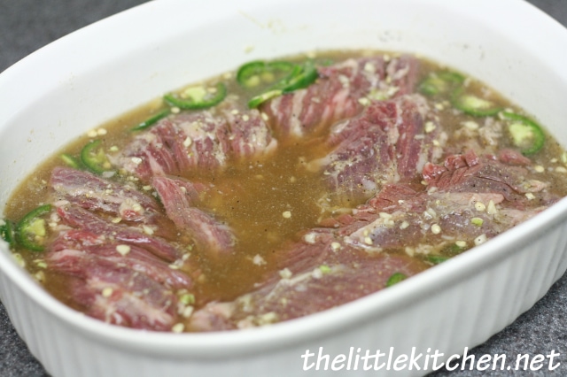 Skirt steak in marinade