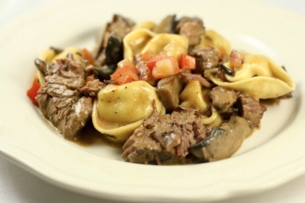 Braised Beef Short Ribs with Tortelloni in a Marsala Cream Sauce