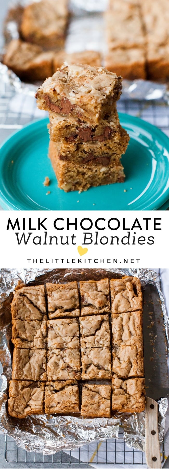 Milk Chocolate Walnut Blondies from thelittlekitchen.net Milk Chocolate Walnut Blondies from thelittlekitchen.net