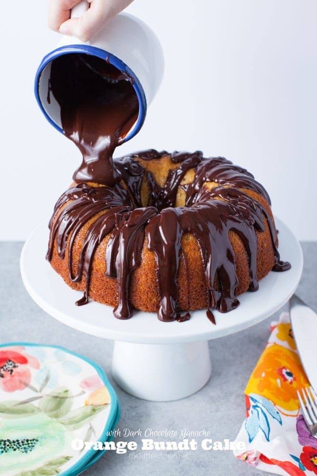 Orange Bundt Cake with Dark Chocolate Ganache from thelittlekitchen.net Orange Bundt Cake with Dark Chocolate Ganache from thelittlekitchen.net