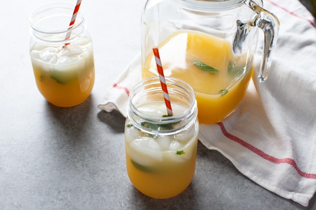 Orange Mint Tea from thelittlekitchen.net 2 orange mint teas in a mason jar