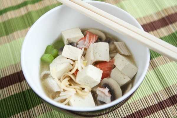 Quick Tofu Ramen Noodle Soup