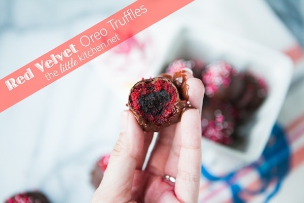 Red Velvet Oreo Truffles from The Little Kitchen Red Velvet Oreo Truffles