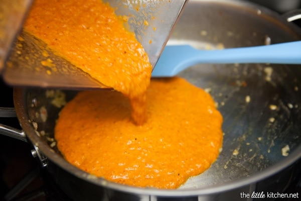 Roasted Red Pepper Pasta with Goat Cheese from thelittlekitchen.net Roasted Red Pepper Pasta with Goat Cheese from thelittlekitchen.net