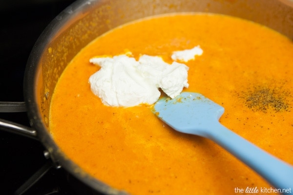 Roasted Red Pepper Pasta with Goat Cheese from thelittlekitchen.net Roasted Red Pepper Pasta with Goat Cheese from thelittlekitchen.net
