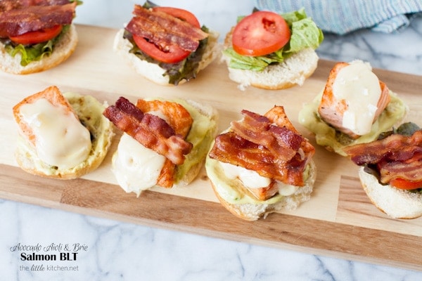 Salmon BLT with an Avocado Aioli & Brie from thelittlekitchen.net Salmon BLT with an Avocado Aioli & Brie from thelittlekitchen.net