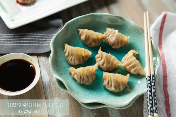 Shrimp and Mushroom Potstickers from thelittlekitchen.net Shrimp and Mushroom Potstickers from thelittlekitchen.net