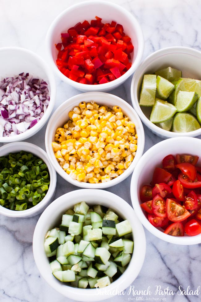 Sriracha Ranch Pasta Salad from thelittlekitchen.net Sriracha Ranch Pasta Salad from thelittlekitchen.net