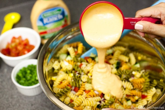 Sriracha Ranch Pasta Salad from thelittlekitchen.net Sriracha Ranch Pasta Salad from thelittlekitchen.net