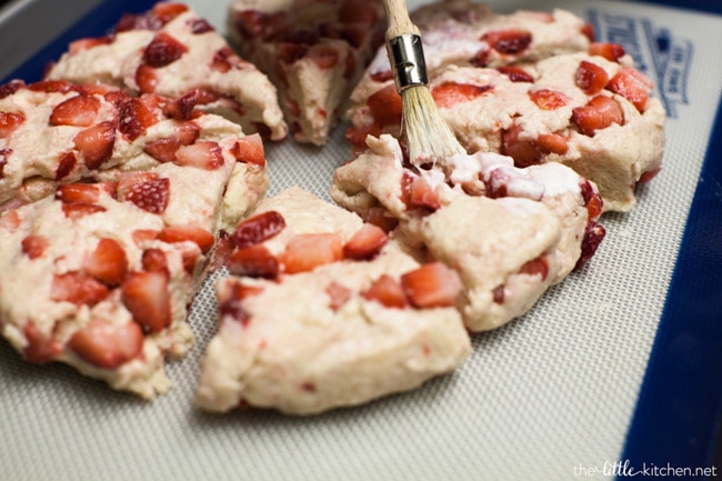 Strawberries and Cream Scones with White Chocolate Glaze from thelittlekitchen.net Strawberries and Cream Scones with White Chocolate Glaze from thelittlekitchen.net