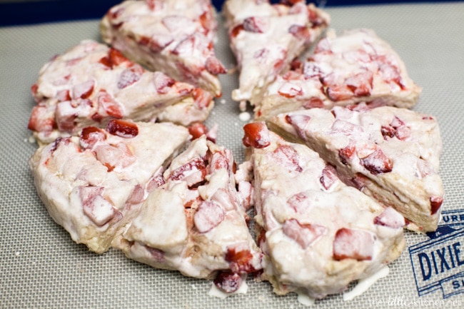 Strawberries and Cream Scones with White Chocolate Glaze from thelittlekitchen.net Strawberries and Cream Scones with White Chocolate Glaze from thelittlekitchen.net