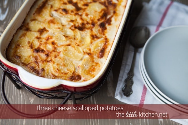 Three Cheese Scalloped Potatoes