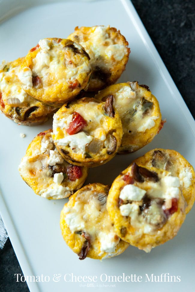 Tomato and Cheese Omelette Muffins from thelittlekitchen.net Tomato and Cheese Omelette Muffins from thelittlekitchen.net