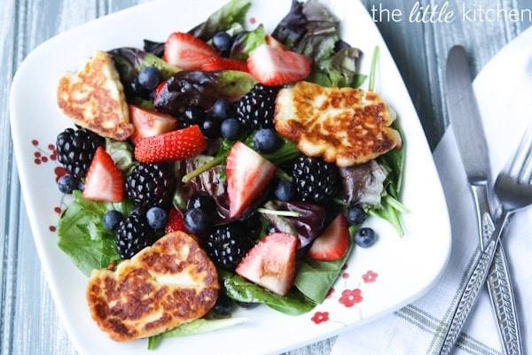 Triple Berry Salad with Halloumi from the little kitchen Triple Berry Salad with Halloumi main photo