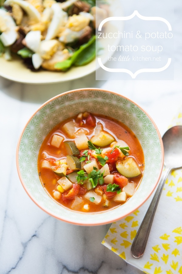 Zucchini and Potato Tomato Soup from The Little Kitchen Zucchini and Potato Tomato Soup